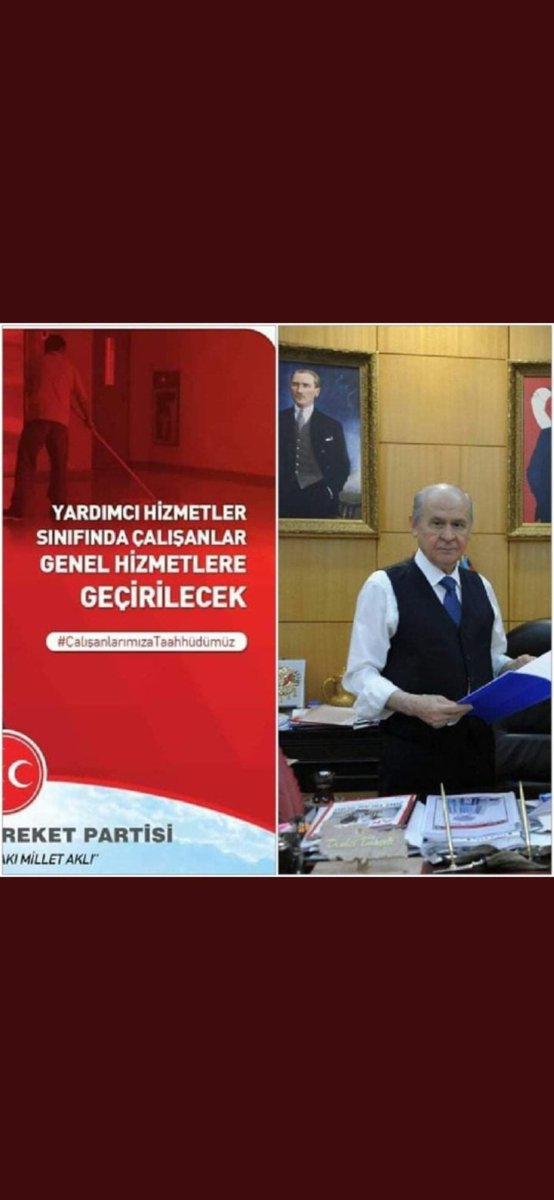 #MHPileAKP kamuda çalışan 110 bin YARDIMCI HİZMETLER SINIFI çalışanın gözü kulağı sizden gelecek mutlu haberlerde, verdiğiniz sözleri hep yerine getirdiniz,lütfen YARDIMCI HİZMETLER SINIFI çalışanlarının mağduriyetlerine son verin artık <a href="/dbdevletbahceli/">Devlet Bahçeli</a> <a href="/RTErdogan/">Recep Tayyip Erdoğan</a>