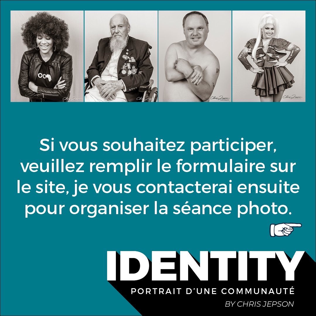 TheIdentityPro's tweet photo. Je photographierai à Paris 27-31 mars et je recherche des membres de la communauté LGBTQ+ de tous horizons.
Si vous souhaitez participer, veuillez remplir le formulaire sur le site, je vous contacterai ensuite 
pour organiser la séance photo.
https://t.co/Qn7EPDxMp6 https://t.co/iCs4qHQJOW