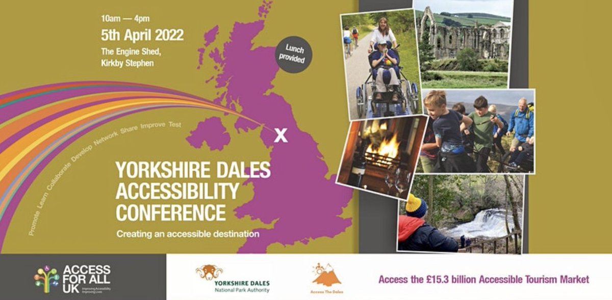 Accessibility conference, 5th April. Open to all who would like to find out  more about how to make your business accessible to more people. 
Click the link to book
eventbrite.co.uk/e/yorkshire-da…
<a href="/VisitEden/">Visit Eden</a>  <a href="/LakesCumbria/">Visit Lake District, Cumbria</a> <a href="/cottagedales/">Cottage in the Dales</a> <a href="/access4alluk/">Access For All UK</a> <a href="/VisitUpperEden/">Kirkby Stephen & Upper Eden Visitor Centre</a> <a href="/cumbriatourism/">Cumbria Tourism</a>
