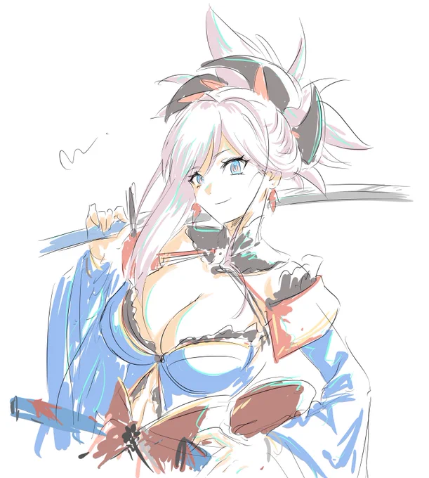 久々に描いた、武蔵ちゃん 