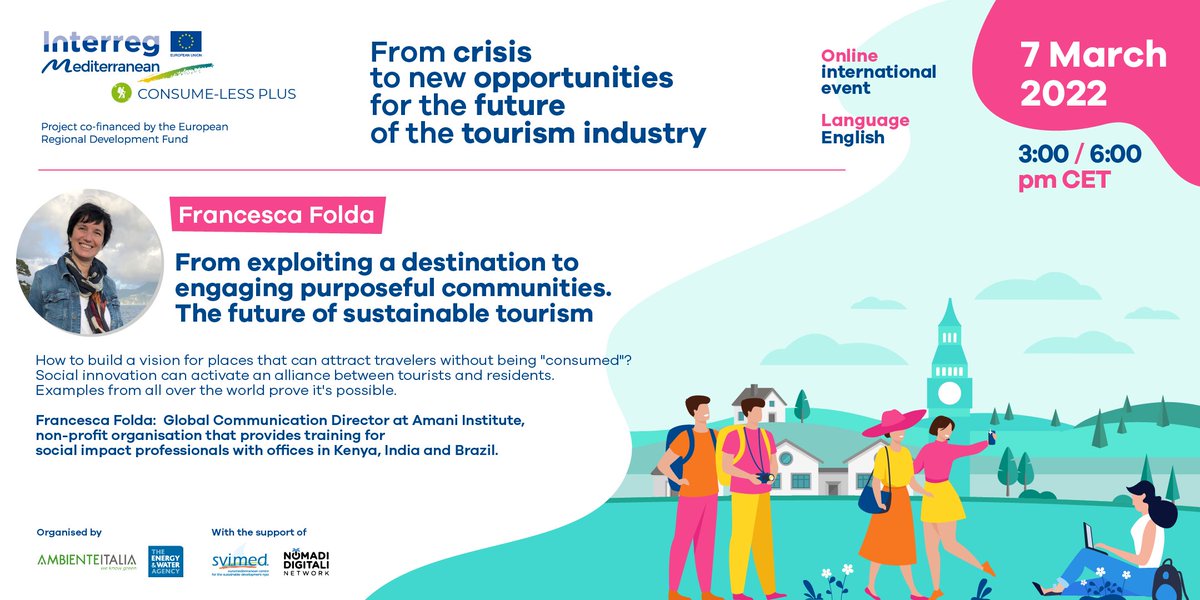 Consumeless12's tweet photo. Would you like to explore the new opportunities that are opening up for the tourism industry, through the analysis of concrete cases from different parts of the world?

See you on Monday 7 March 👉https://t.co/bWzNK9MfO8

@francescafolda @danilo_messineo @trichromat
@elkedens https://t.co/VFwwq8FgoK
