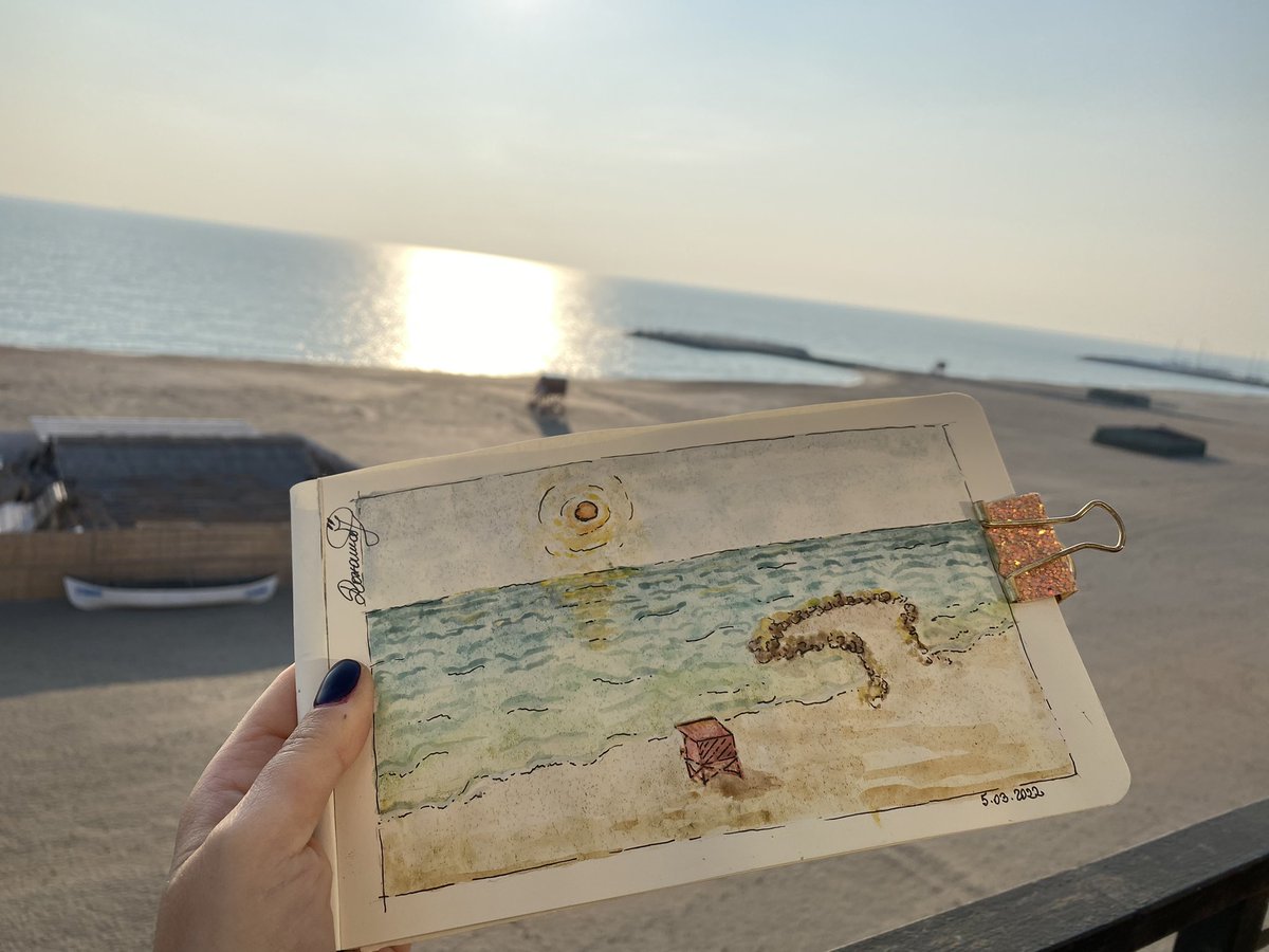 Marea … Prima vizita din acest an …Colecția “Vizitează cu mine meleaguri noi” o găsiți pe Insta (link in BIO)…🖼🌊

#painting #drawing #peisaj #natura #romania #travel #travelpainting #art #notebookart #travelling