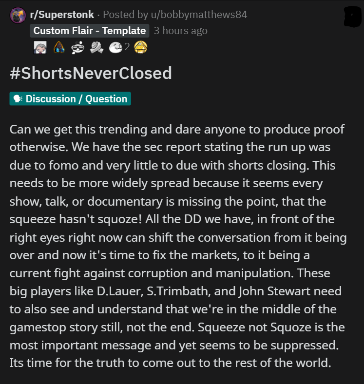 benwehrman's tweet photo. #GME #ShortsNeverClosed https://t.co/QVMor5btoe