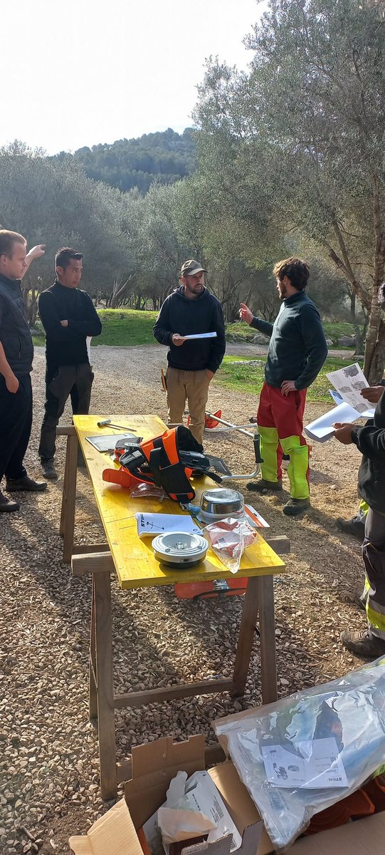 FOREST_TRAMUN's tweet photo. Estos días hemos estado formando a una brigada para el manejo de desbrozadora y motosierra en ámbito forestal, garantizando siempre la seguridad del operario. También se ha practicado en diferentes escenarios de trabajo para que conozcan los riesgos y  procedimientos en cada caso https://t.co/UYkXp4gUA9