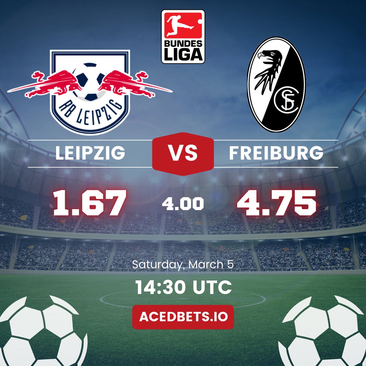 acedbets's tweet image. Today's match: Bundesliga
Leipzig Vs Freiburg
Place your bets: acedbets.io/sports/event/r…
#bettingtwitter #bettingtips #cryptogambling #crypto #bet #GamblingTwitter #gambling
$BNB $USDT $ETH $BTC $DOGE
Bet with $ACED
Good luck!