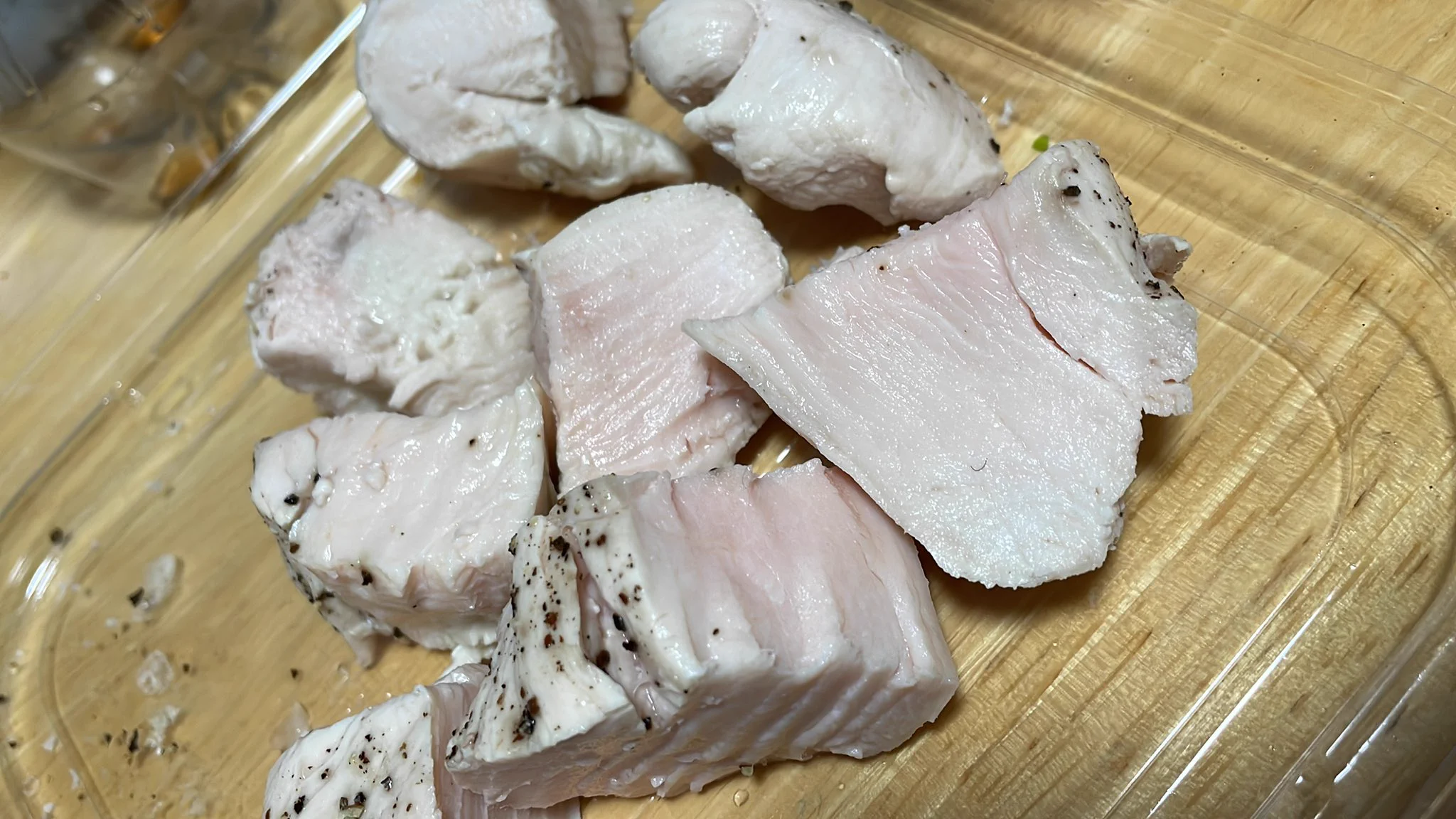 やったみた！
自家製サラダチキン添えて  