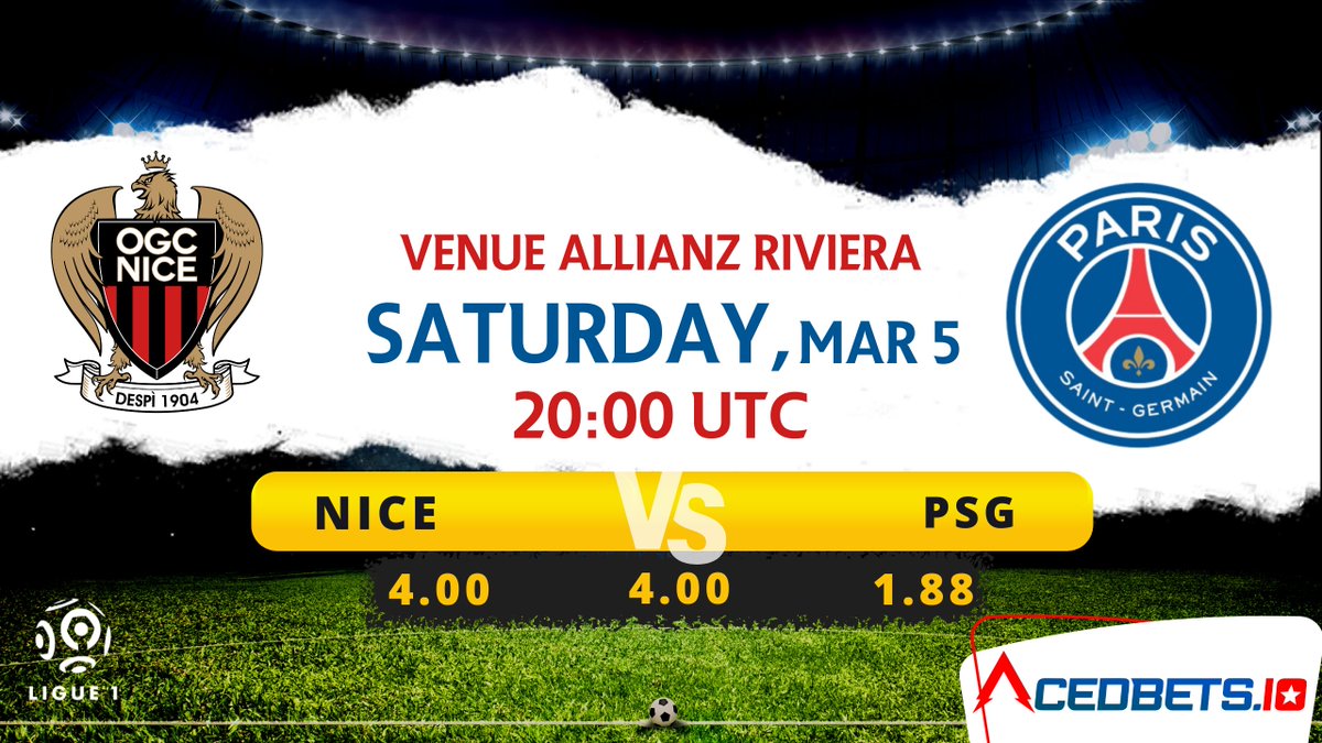 acedbets's tweet photo. Today's match: Ligue 1
Nice Vs PSG
Place your bets: https://t.co/28tCx4f5Bq
#bettingtwitter #bettingtips #cryptogambling #crypto #bet #GamblingTwitter #gambling
$BNB $USDT $ETH $BTC $DOGE
Bet with $ACED
Good luck! https://t.co/BjUONc6edg