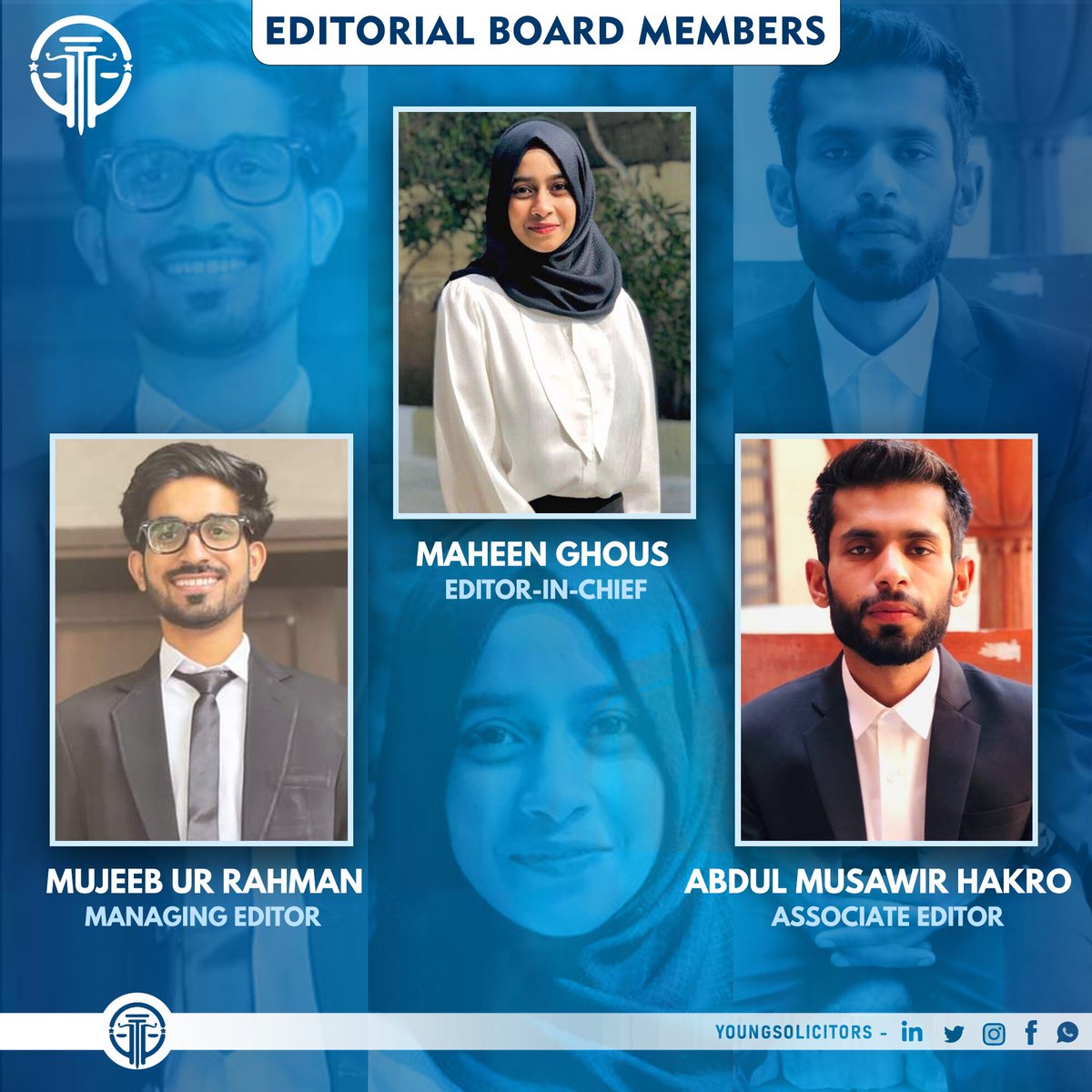 YoungSolicitors's tweet photo. Announcing the dedicated &amp; committed team of Young Solicitors Editorial Board Members. Who have been putting enormous efforts into this platform and expanding it with their efficient services. 

#YoungSolicitors #YS #YoungSolicitorsEditorialBoard #YSEditorials https://t.co/S7q1oIzBKy