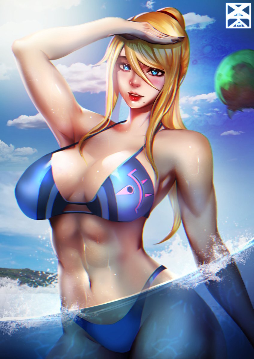 xuuikie's tweet photo. "Swim-suit Sammy" 

#Samus #SamusAran https://t.co/NdNkB86aZl