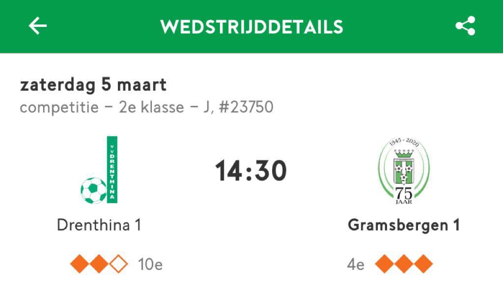 SVGramsbergen's tweet photo. Matchday| Op deze zonnige dag een uitwedstrijd tegen Drenthina! Veel succes! ⚽️💚

⚽️ : 2e klasse J (Noord)
⚔️ : Drenthina 
🏟 : Sportpark Oude Roswinkelerweg
🕝 : 14.30 uur
📰 : Live-verslag via @SVGramsbergen

#ComeOnBoys https://t.co/qUsdLI9Yiz