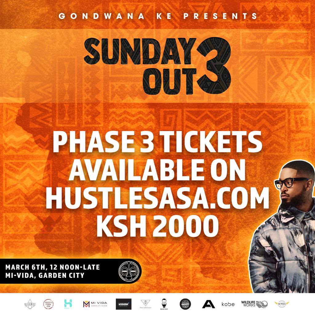 gondwana_Ke's tweet image. Gearing closer to #SundayOut III. Phase 3 tickets are now available ONLY on @hustlesasa 

Link: gondwanake.hustlesasa.shop

Gate Tickets Available Too.
