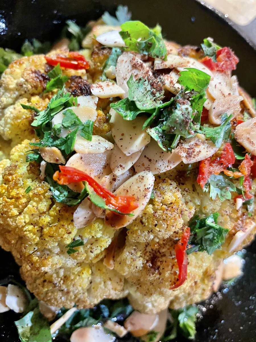NatalieMoran20's tweet photo. @SandroDemaio Meat free for me and the roasted cauliflower game is strong here tonight, served with roasted peppers &amp; feta, Mujadara, Tabouleh and the best Lebanese bread which is finally available in Dapto-#cheerin’ Made Chicken Shawarma to keep the chaps happy too #feelingfortunate https://t.co/ZqyihNxDwG