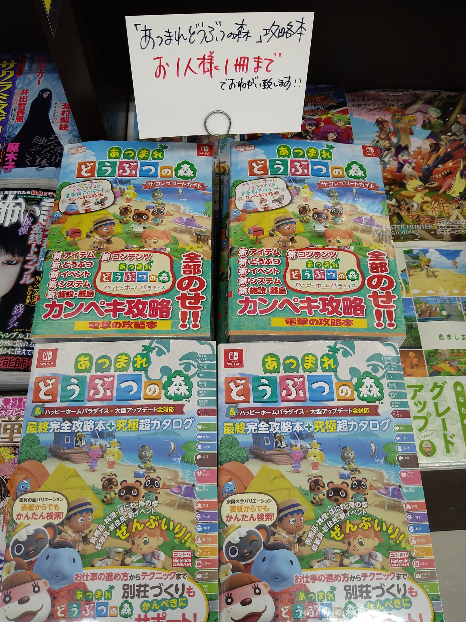 switch あつまれどうぶつの森×2個　コンプリートガイド×1冊 switch あつまれどうぶつの森×2個 コンプリートガイド×1冊