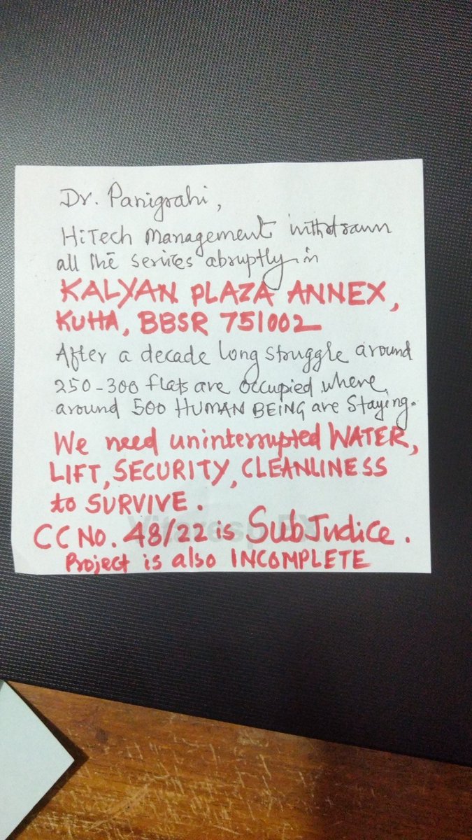 BISWAABGLOBAL's tweet photo. @DrTirupatiPani1 Dr. Panigrahi, Please please instruct your other Directors to ENSURE our basic HUMAN RIGHTS. We are struggling in this incomplete project. If you can get us a VALID OCCUPANCY CERTIFICATE with FIRE SAFETY AND POLLUTION CLEARANCE then it will SAVE this PROJECT. https://t.co/Z9Nmtfth51