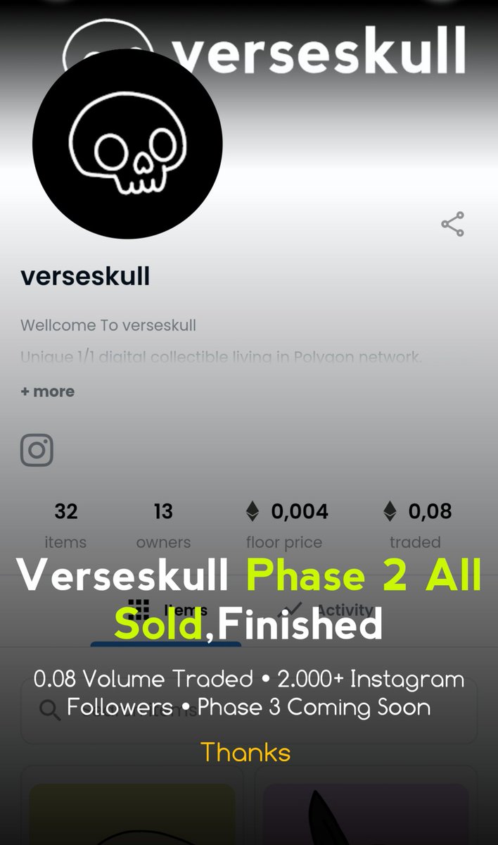 verseskull_Nft's tweet photo. Thanks all 🙏 https://t.co/3NlfOn3hBV