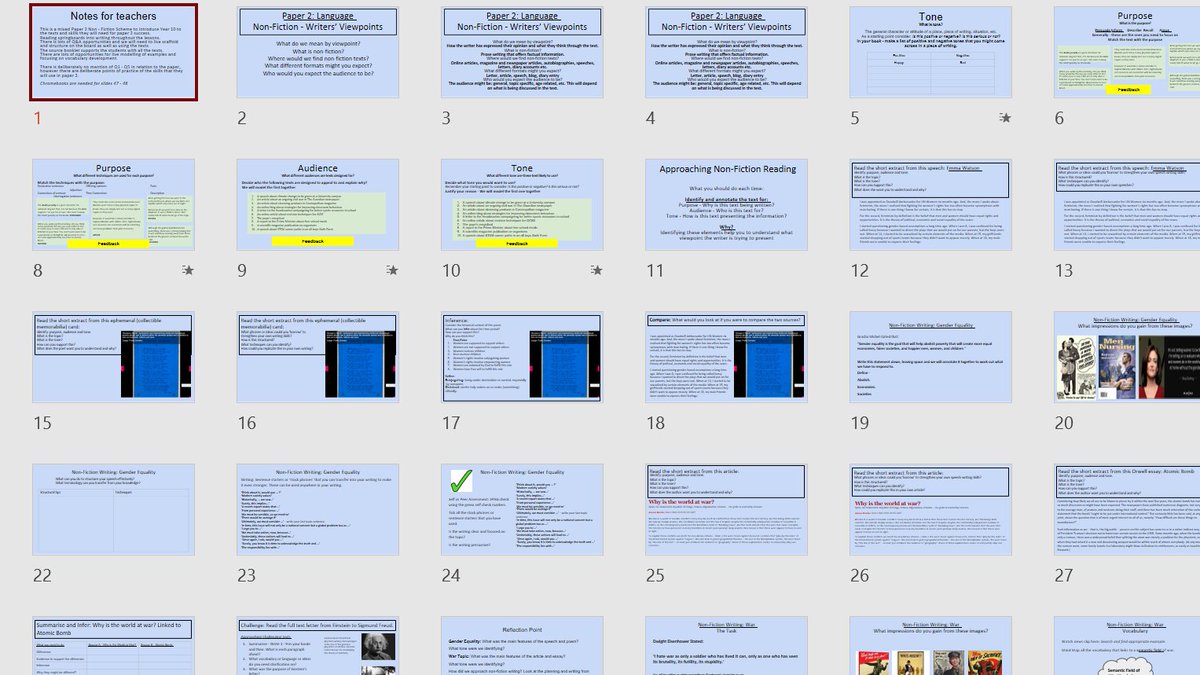 Fully resourced Paper 2 <a href="/AQAEnglish/">AQA English</a> Language Non-Fiction Reading and Writing introductory unit here. Should be about 4 weeks teaching input. <a href="/Team_English1/">Team English</a> 
dropbox.com/sh/eqw0mnguglm…