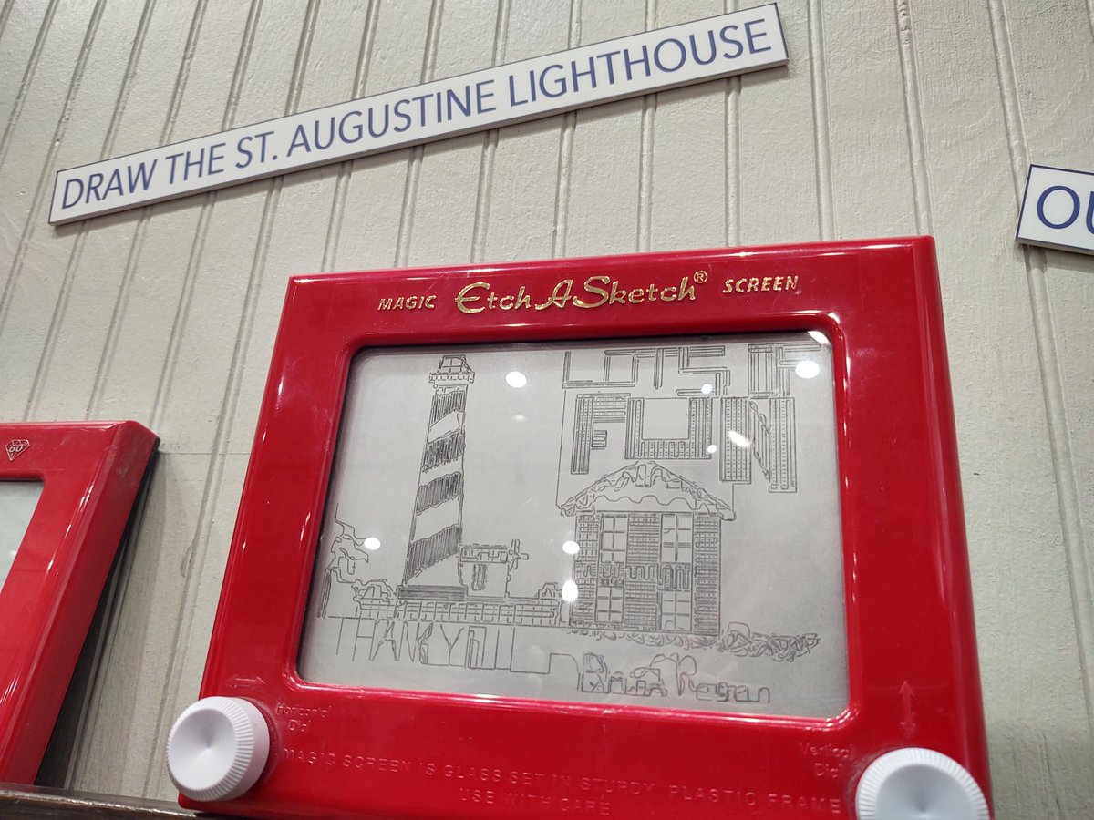 firstlighthouse's tweet photo. A visitor created this Etch A Sketch masterpiece! The detail is phenomenal, and the message reads: LOTS OF FUN, THANK YOU. It was a pleasant surprise for our Museum staff to see!
#SillySaturday #LoveYourLighthouse #EtchASketch #StAugustineLighthouse #StaLighthouse https://t.co/XjnGB4cjxM