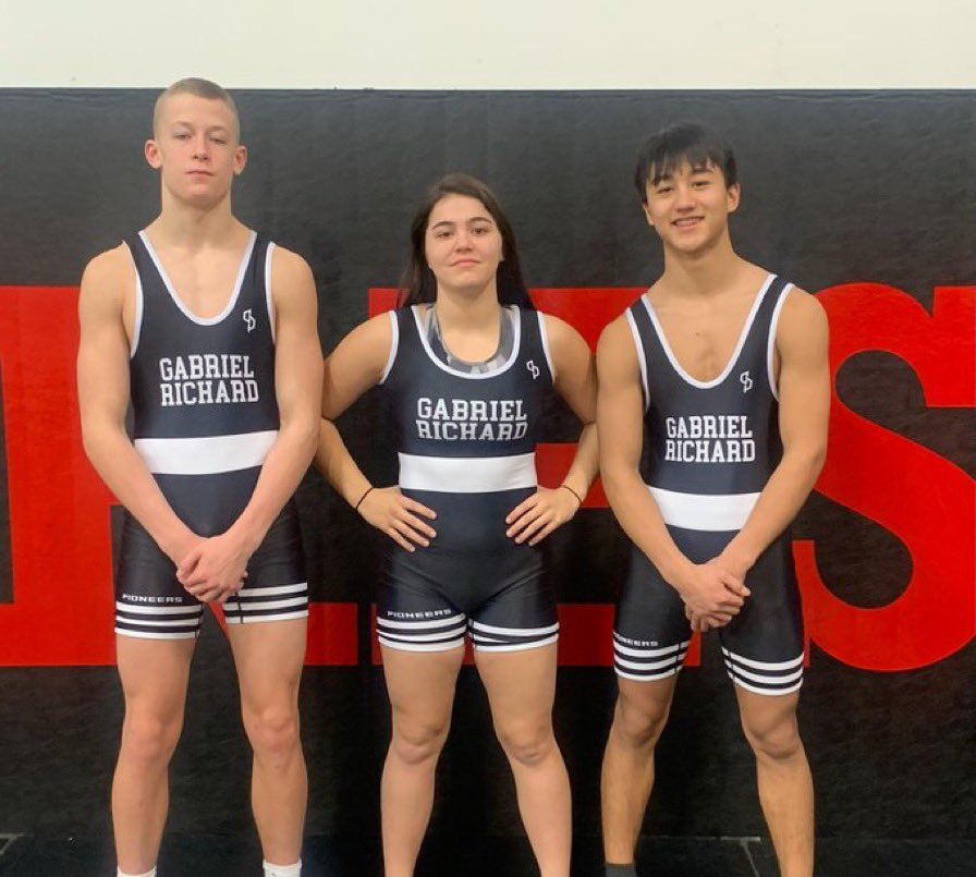 GR_Wrestling's tweet photo. Well that escalated quickly, State Qualifiers to All State, writing the books for GR Wrestling! What an incredible first year! Good luck to Sebastian, Rihanna and Joey as they prepare to battle today and make GR history! @grpioneers @GRStrength #freshmenstrong https://t.co/5Hnn8rf5eX