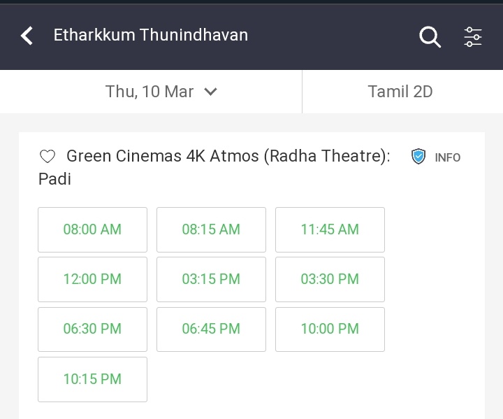 Cinemas_green's tweet photo. Yes !!! ♥️���

We are Live Now 🗡️

The Booking of #EtharkkumThunindhavan Begins 🔥 @Suriya_offl anna Rage 🤩

https://t.co/QHlAl8j69W

@pandiraj_dir @sunpictures #ET 🗡️ https://t.co/TdMfvUaeEJ