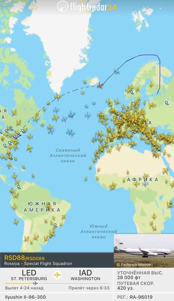 smallestaccount's tweet photo. Και το πραγματικό παιχνίδι, τώρα αρχίζει

via Dimitris Maniatis FB 

🇷🇺🇺🇲 The plane of the special squad "Russia" is heading to Washington - presumably for negotiations with the Americans

#Ukriane
#Ουκρανία
#UkraineRussianWar
@VaiouLampros

https://t.co/8BqBWbxo8x https://t.co/toOyexr2Cg