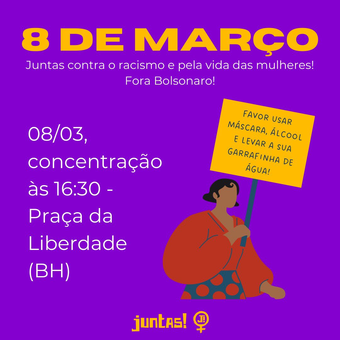 JuntasMg's tweet photo. 🚨*CONVOCAÇÃO PARA O 8M*🚨

Segue o fio: https://t.co/6OqvO0bfz6