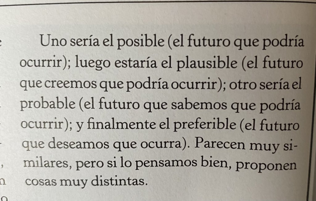 nfvega's tweet photo. Cuando la incertidumbre nos sobreviene, ¿cuántos tipos de futuro podemos encontrar? 
i. El posible
ii. El plausible
iii. El probable 
iv. El preferible

Yo tengo claro el que “prefiero”.

@Forbes_es https://t.co/zLfsHkOrbZ