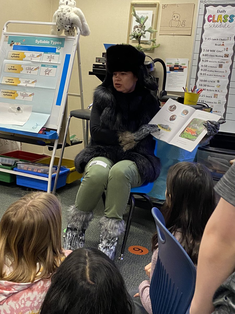 WBEteacher's tweet photo. What a fun parent read aloud! Mrs. Tellez came dressed as the book character - The Gruffalo! https://t.co/VrwDOD6Ns6