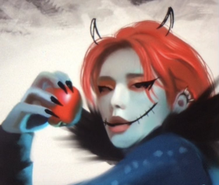 pumpkin_s0ul's tweet photo. Ryuk X hyunjin #StrayKids #hyunjin #digitalart #Straykidsfanart #ODDINARY https://t.co/ZMNXE7chOU