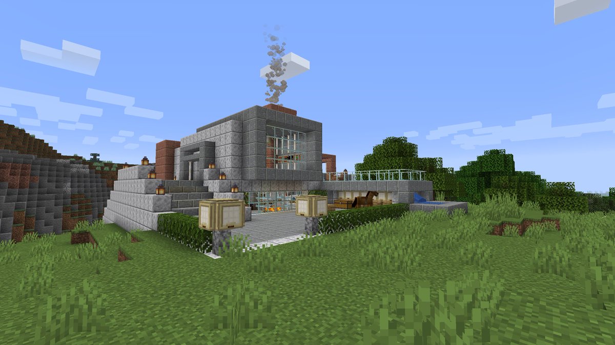 illegalobserver's tweet photo. My weird modern villa #minecraft https://t.co/Zb8wCce1xv