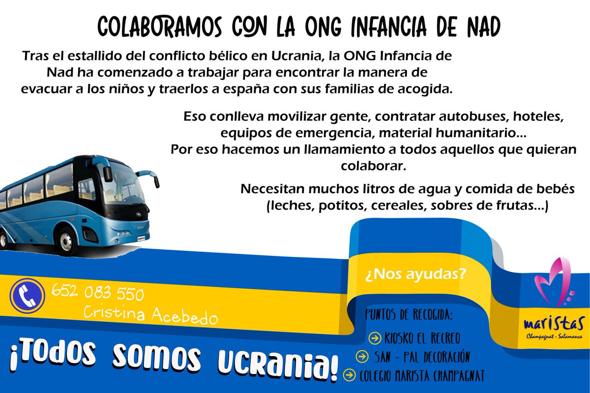 MSalCha's tweet photo. La ONG “Infancia de Nad”nos necesita. 
¡Echemos una mano todos! 
#Ukraine 🇪🇸🇺🇦 #Ucrania
Toda la información aquí 👇🏻 https://t.co/rqEEn4L0oq