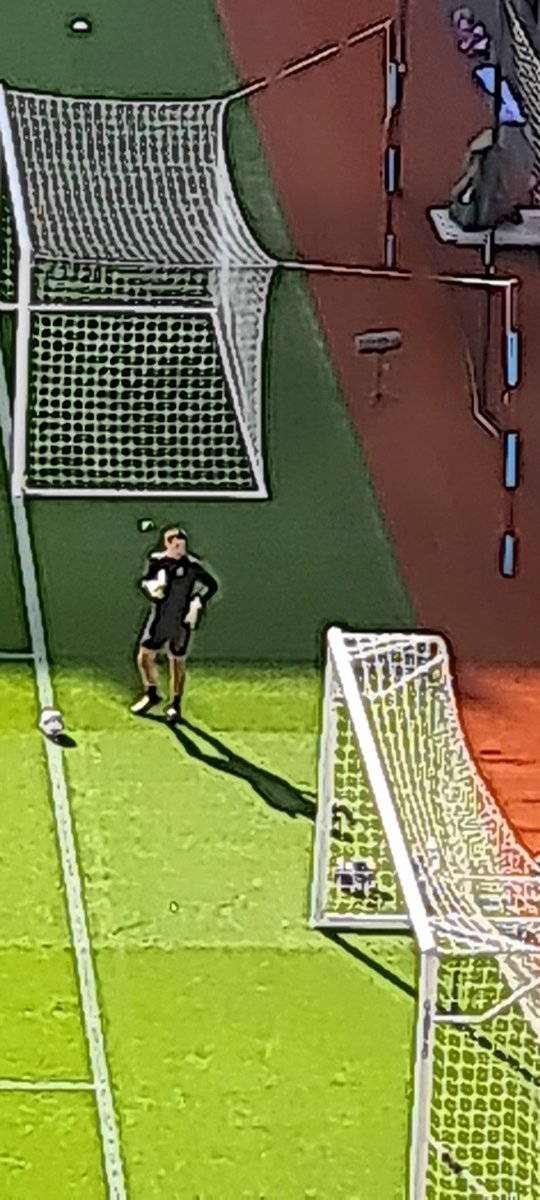 Why does the southampton goalkeeping coach have gloves on , he only kicks the ball at our keepers in warm up make no sense