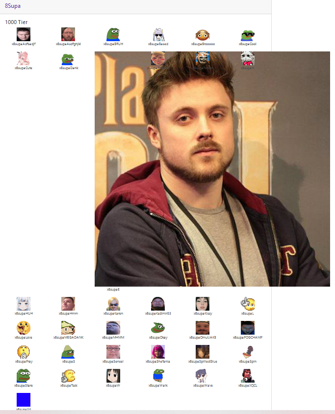 ItsMeNurm's tweet photo. .@TwitchSupport I think your emote uploads are broken as a streamer called 8Supa managed to upload a massive picture as an emote. It fills almost all of chat screen when posted. 😳 https://t.co/puBgWvhgfT