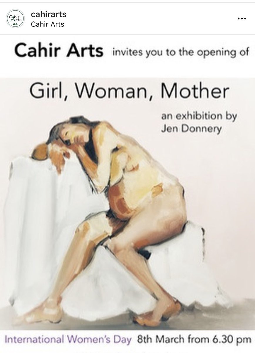 cdonnery's tweet photo. A #tipp off for ye 😉 

#jendonnery’s exhibition Girl, Woman, Mother tipps off Tuesday 8th March at 6:30 for #InternationalWomensDay at @ArtsCahir #Tipperary with Sculpture &amp; figurative painting #art #supportthearts https://t.co/eiQwJzOJwD