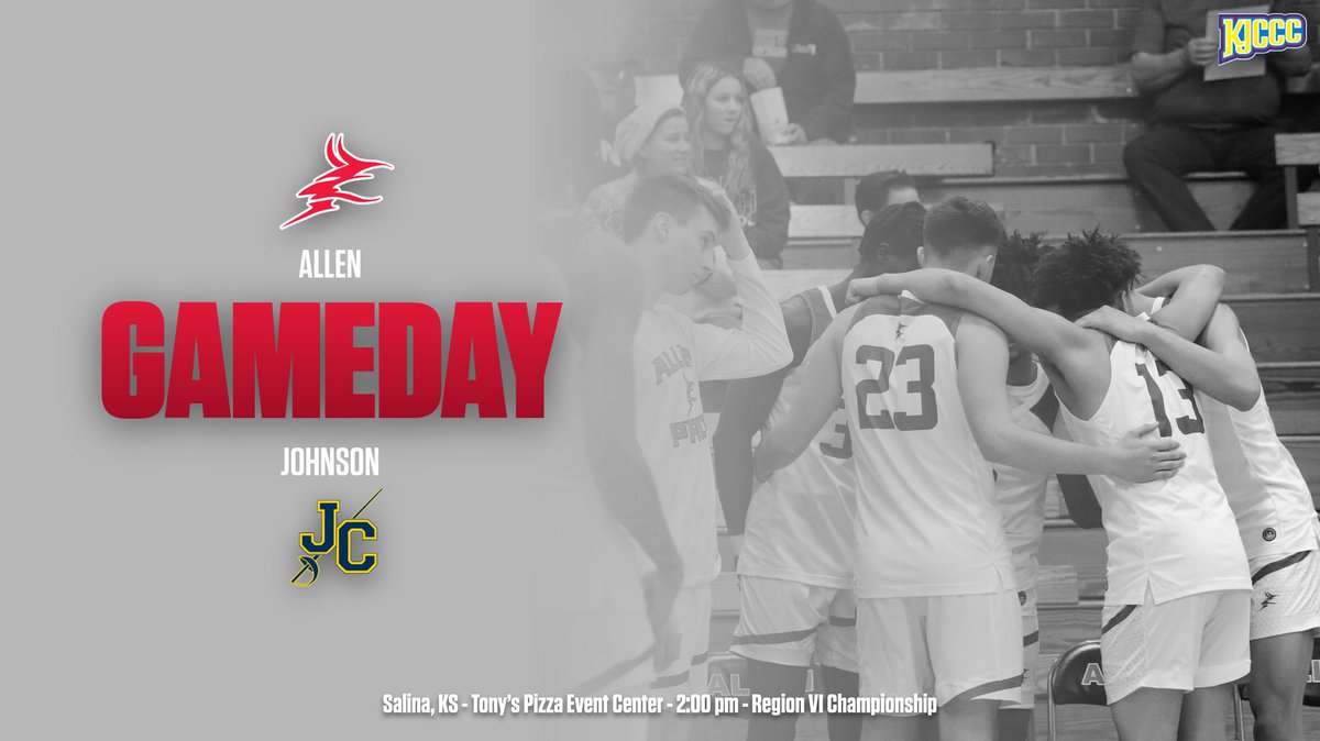AllenCC_MBB's tweet photo. 🚨🚨🚨GAMEDAY🚨🚨🚨

Region VI Championship 

🆚 Johnson County
📍 Salina, KS - Tony’s Pizza Event Center 
🕰 2:00 pm
📺 https://t.co/QvZPmqokmv 

#AllenPride https://t.co/icTluVDrcD