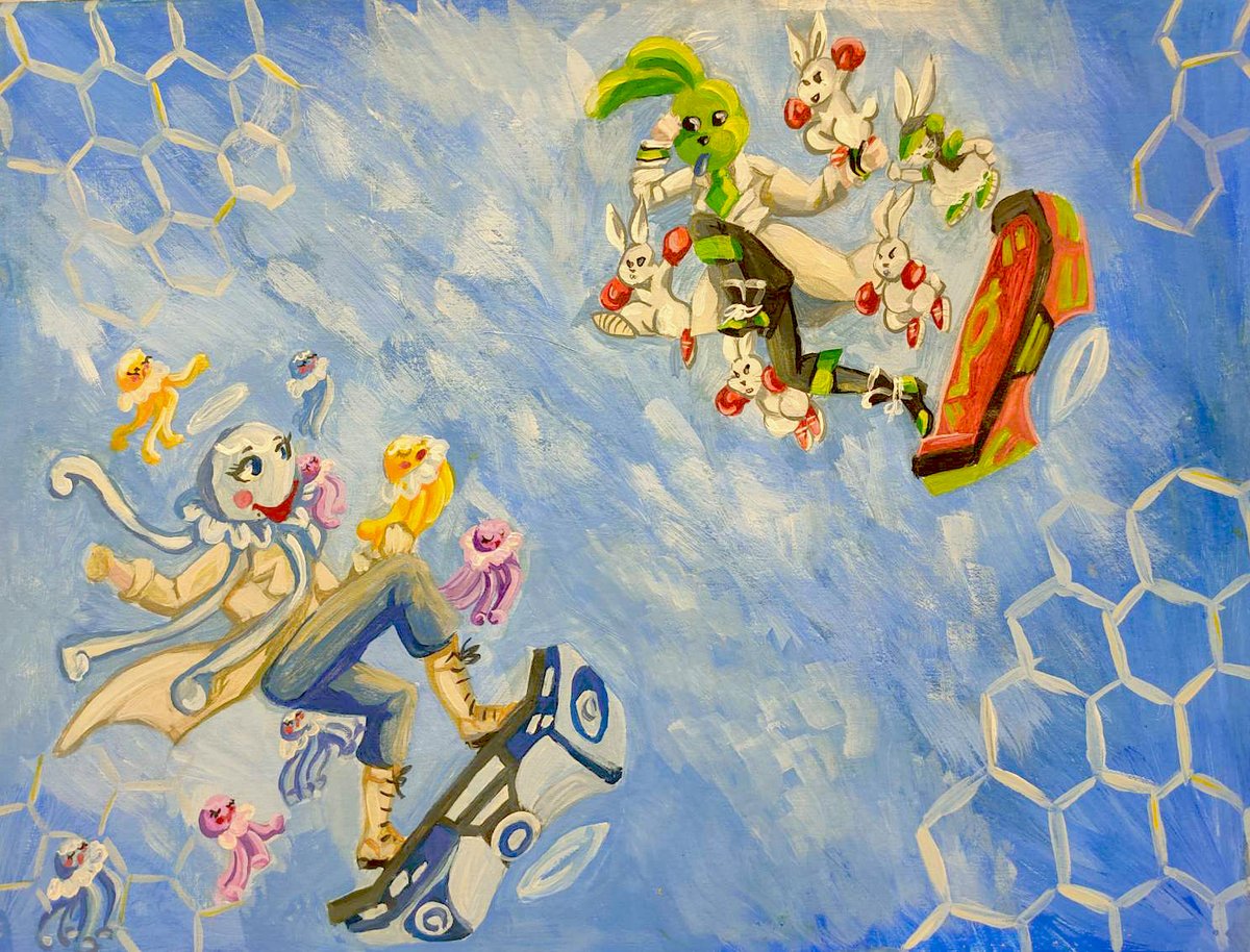 vostorjennyi's tweet image. Day 5. Rhyme
I drew for quite a long time, then I threw it, then I started to draw, but by today I have finished. Gouache on cardboard 
#dmmdnoiz #cleardmmd #Usagimodoki #dmmd #ドラマダ #DRAMAticalMurder #dmmd23challenge #traditionalart  #animeart #gouacheart