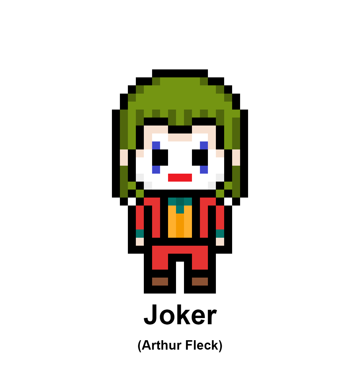 Cool Pixel Art  Joker Pixel Art