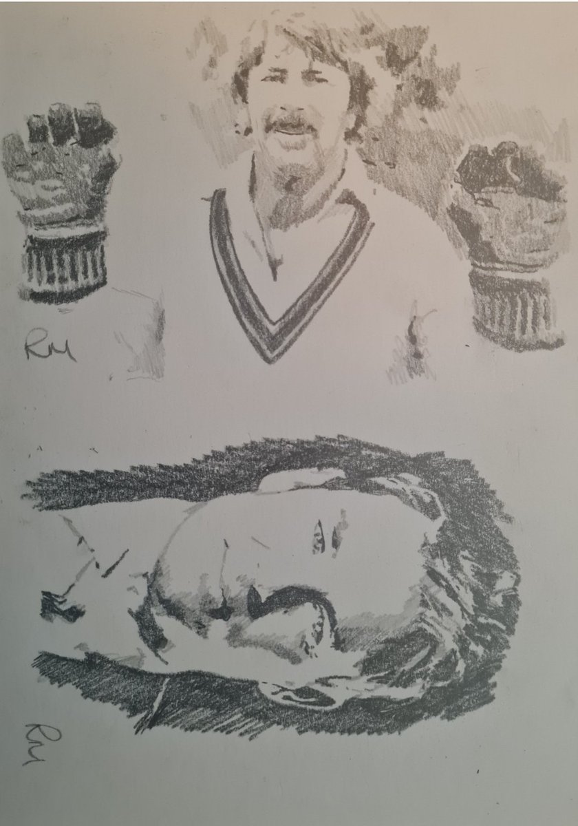 Ruddy_Muddy's tweet photo. Well, after getting back to drawing this week I just had to do these during a little me time. Such sad news to hear of passing of both Shane Warne and Rod Marsh...:-(. Would have like to do them on the van but still in the garage.
#RIPShaneWarne #RIPRodMarsh https://t.co/EfDcpecXi9