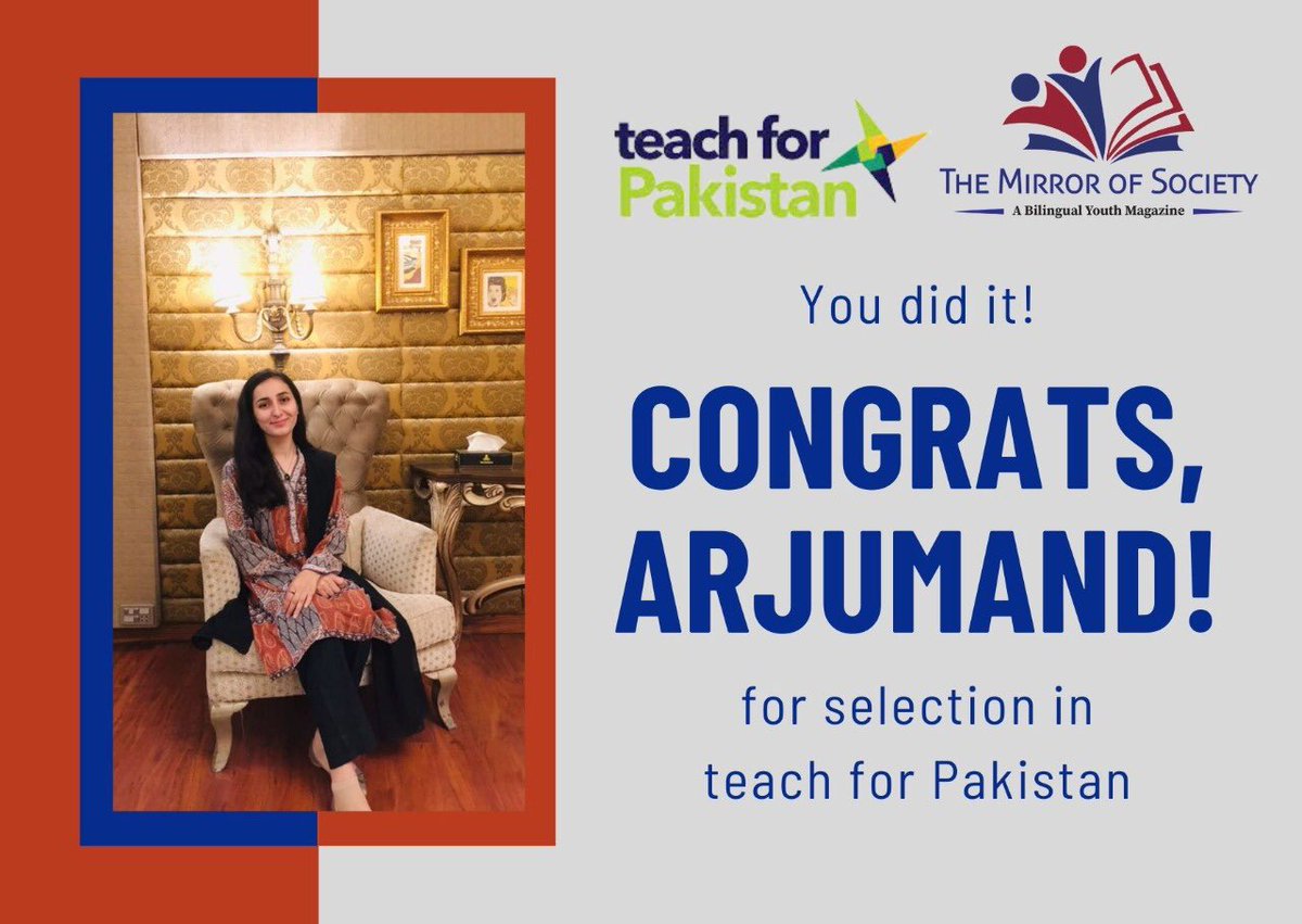 mos_org_pk's tweet photo. Congratulations!
We congratulate our teammate @ArjumandSyed2 for her selection in @teachforpakistan. She went through d/f stages of screening and has been selected amongst the 5000+ applications from across. Keep Shinning
#teachforpakistan #teachforpak #UOP #mosdotorg #mos https://t.co/vHfkY92ZyK