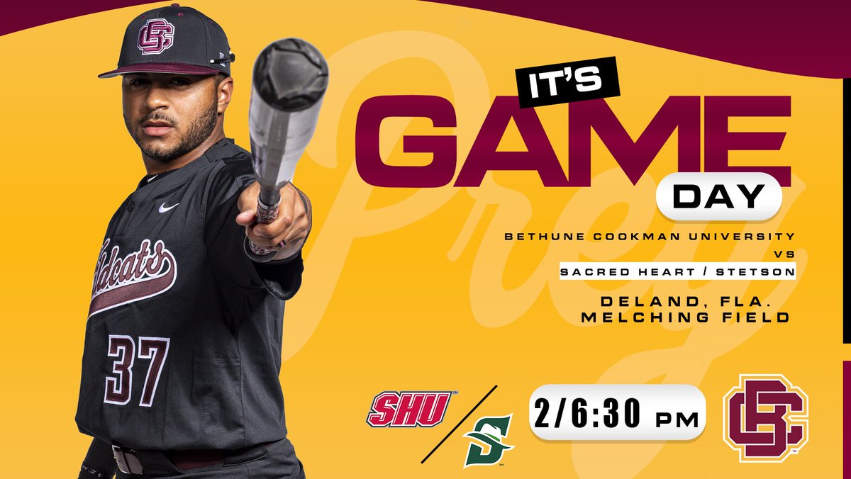 BCUDiamondCats's tweet photo. It’s #GAMEDAY 

Let’s play 2️⃣ 

🆚: @PioBaseball &amp; @StetsonBaseball 
🏟: Melching Field at Stetson 
⏰: 2PM &amp; 6:30PM 
📺 https://t.co/WHdB4XEhQI…
📊 https://t.co/EQKcaJVe6E… https://t.co/Bcq5HM1sSm