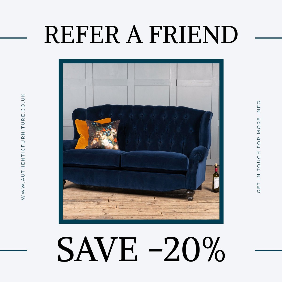 AuthenticFurn's tweet photo. Refer a friend, and you could both save an amazing 20%!...
https://t.co/OTteOrpiMt
#furniture #leather #chesterfield #februarydeal https://t.co/fp9g61zrr5