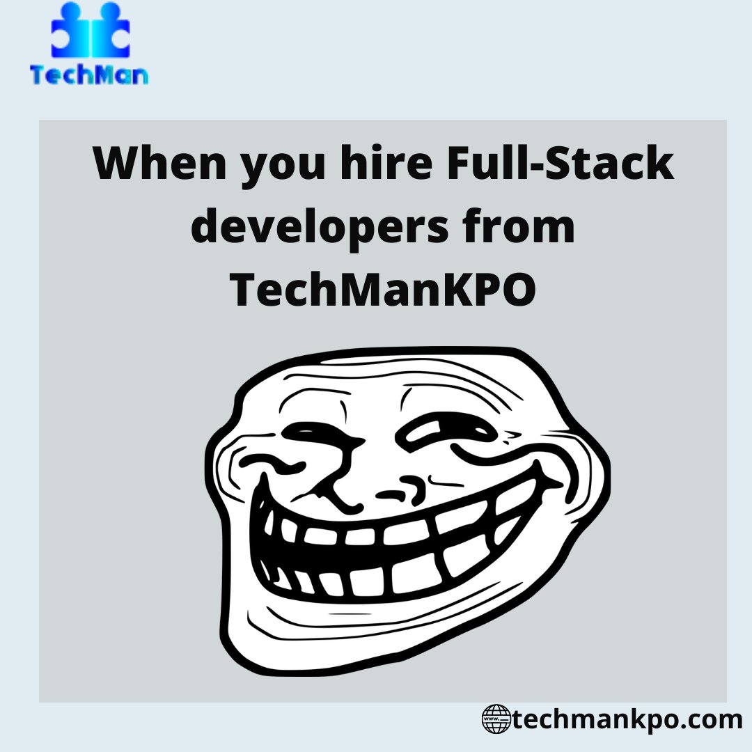 TechmanKpo's tweet photo. Are Clever Enough? 

Hire Full-Stack developers from TechManKPO and enjoy the best IT services.

#IT #technology #outsourcing #outsource #techman #developers https://t.co/ETSUiETcwN