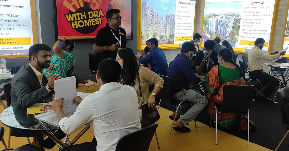 DRA_HOMES's tweet photo. We are thrilled about the response we have got on the  CREDAI FAIRPRO hosted at the Chennai Trade Centre. 

We are truly excited and happy for all our visitors. 

Our hearty congratulations and warm welcome to our new customers who booked their homes. 

#experiencenice https://t.co/8cVNe1TT5T