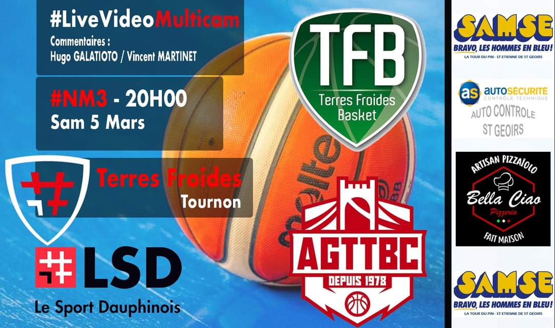 SportDauphinois's tweet photo. Ce soir c'est #Basket en #NM3 en #LiveMULTICAM sur #LSD ! ! !
En direct Terres Froides Basket reçoit Avant Garde Tain Tournon Basket Club
Rdv à 20h sur notre page Facebook et site Web. 
--
Partenaires #SAMSE #AEAutoSecurite PIZZA BELLA CIAO https://t.co/Zp4KX5jX6u