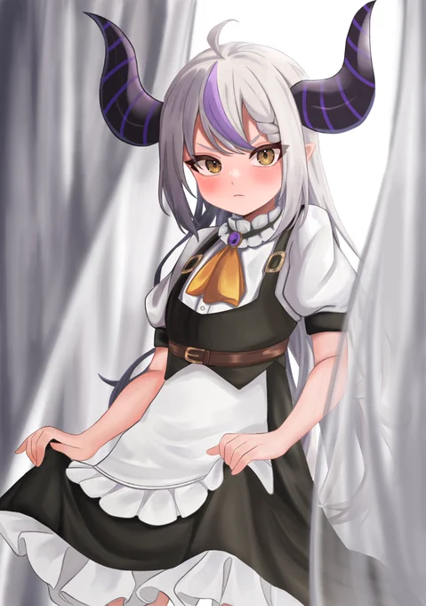 ラプ様にメイド服着させた #Laplus_Artdesu 