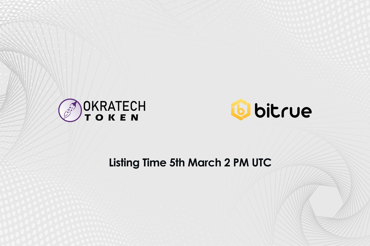🎉WAIT IS OVER🎉

♻️We are proud to announce the successful listing of $ORT on Bitrue.♻️

Deposits, trading &amp; withdrawals for $ORT will be open at 2 PM UTC,March 5... 

A big thank you to our community..

#okratech #listing #ortcoin #USDT #BTC