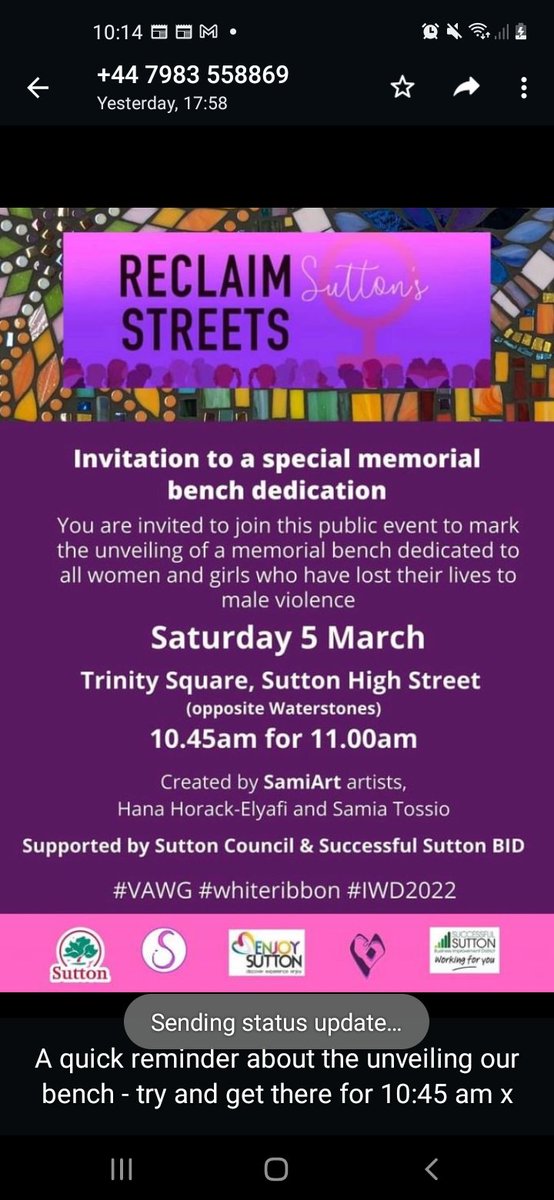 Ns4cR's tweet photo. Let's see as many as possible on Sutton High Street to unviek the beach, keeping streets safe #reclaimstreets #SarahEverard #sabina https://t.co/pPr3P7idF5