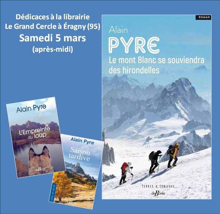 AlainPyre's tweet image. Au plaisir de vous rencontrer, si vous êtes dans les environs!

Bon WE à tous.

#editionsdeboree #romans #dedicaces #LeGrandCercle #montblanc #montagne #merdeglace #randonnée #suspense #poesie #paysages