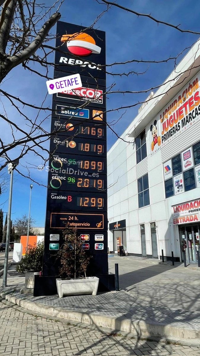 Oficial‼️
La gasolina alcanza los 2€/l en España

#FelizSabado