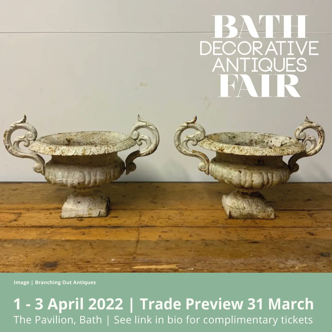 BathDecFair's tweet photo. Save the date for the next edition of the much loved #BathDecFair, taking place in Spring from 1 - 3 April with a trade preview on Thursday 31 March. See link in bio for the full exhibitor list and to download a complimentary ticket! @branchingoutantiques
#AntiquesFair https://t.co/UKUvshUG39