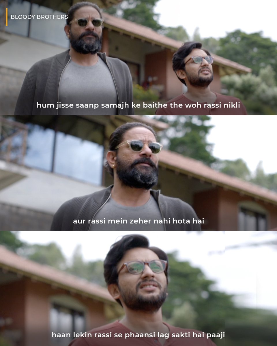 ZEE5India's tweet photo. Kabhi bhi kuch bhi ho sakta hai, iss Saanp aur Rassi ke khel mein! 
Trailer out now!
#BloodyBrothers premiering 18th March on #ZEE5 

#Zee5OriginalSeries https://t.co/YHtzBNAR7c